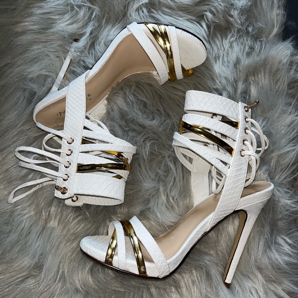 White & Gold heels